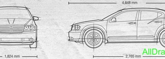 Dodge Avenger (2008) (Додж Авенджер (2008)) - чертежи (рисунки) автомобиля